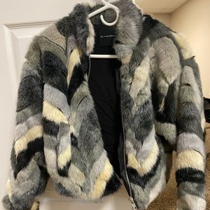 Faux fur bomber jacket